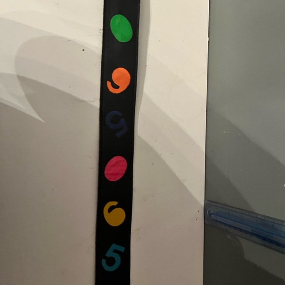 ATTAQUE VINTAGE 80'S NEON/BLACK Numbers LEATHER BELT MADE IN AUSTRALIA, SIZE M - Picture 5 of 6